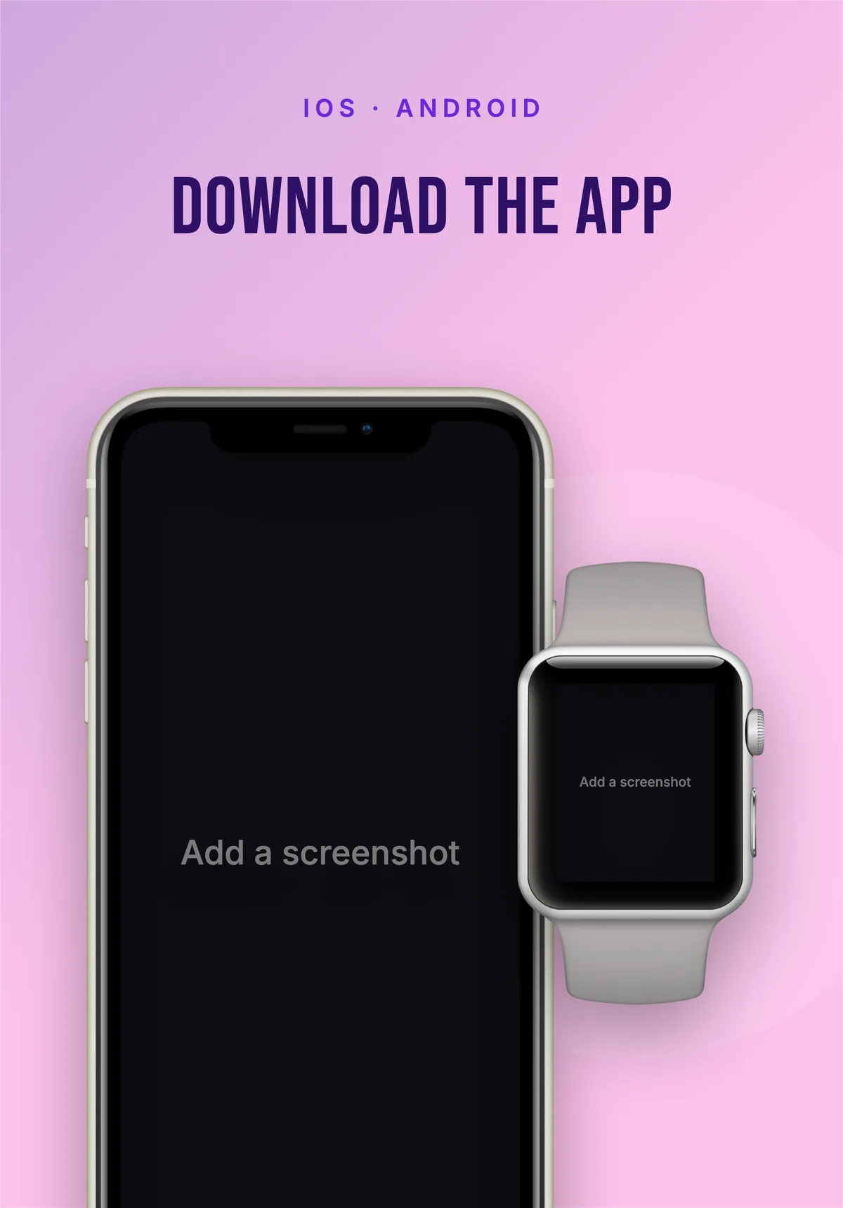 App Store iPad 11" · Watch + phone template preview