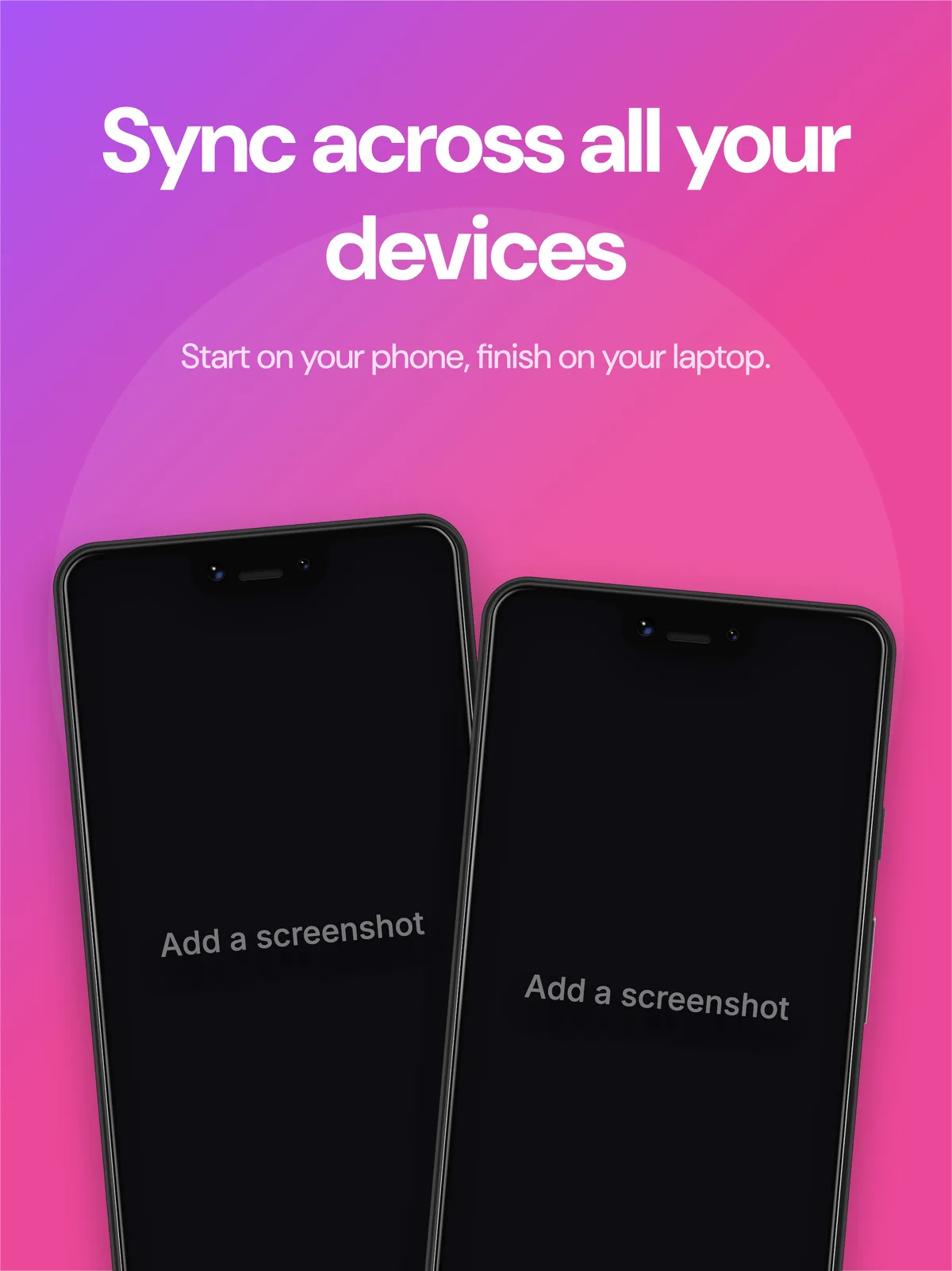 App Store iPad 12.9" · Two phones template preview