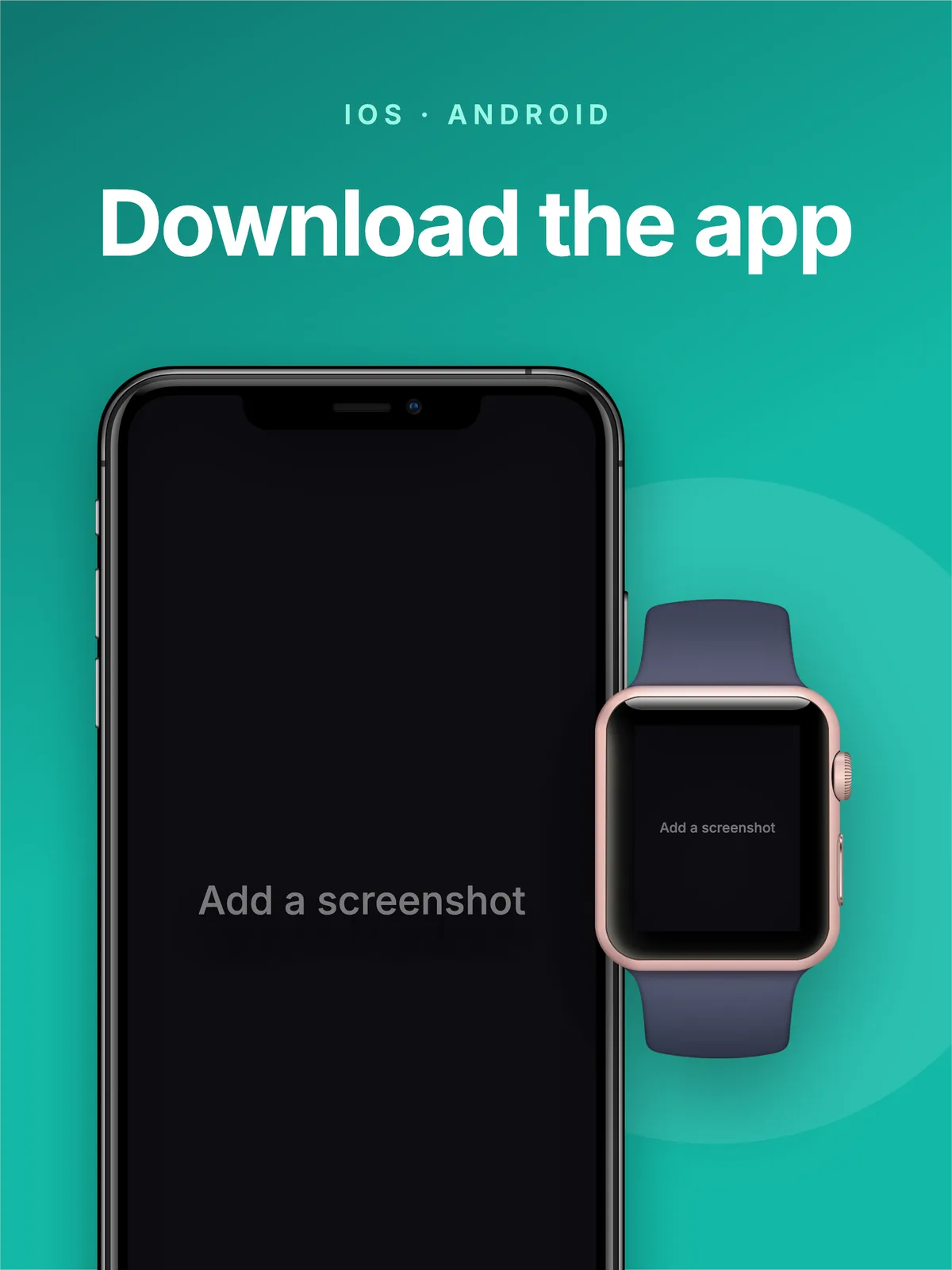 App Store iPad 12.9" · Watch + phone template preview