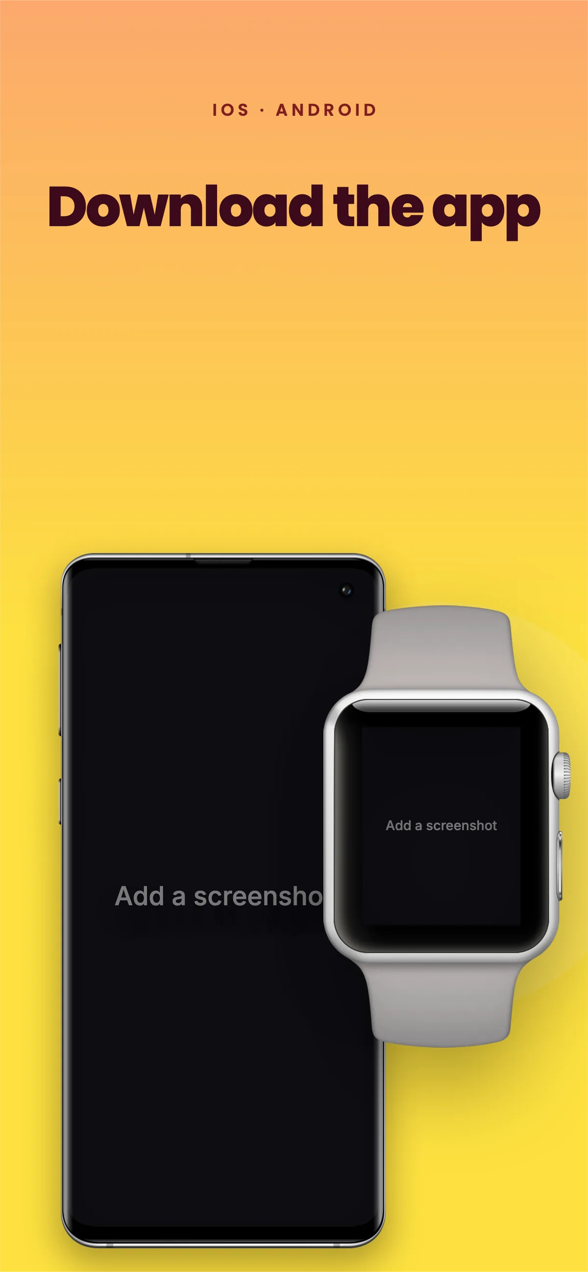 App Store iPhone 6.5" · Watch + phone template preview