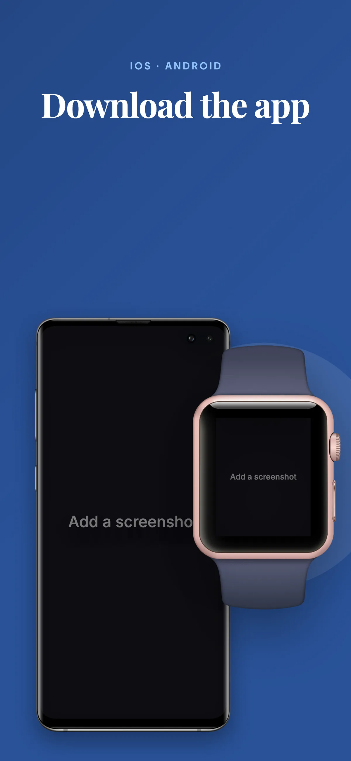 App Store iPhone 6.7" · Watch + phone template preview