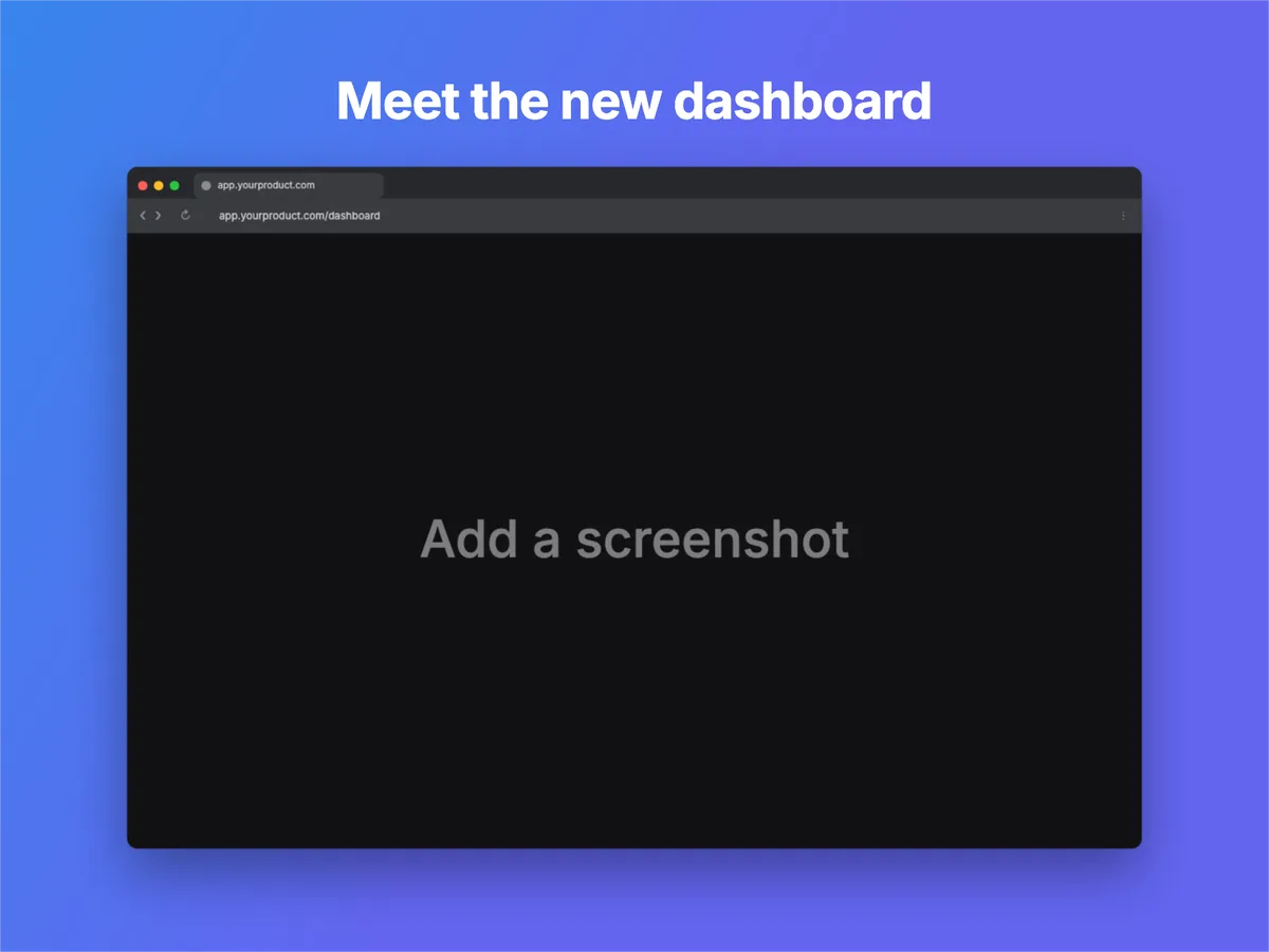 Browser window · dark template preview