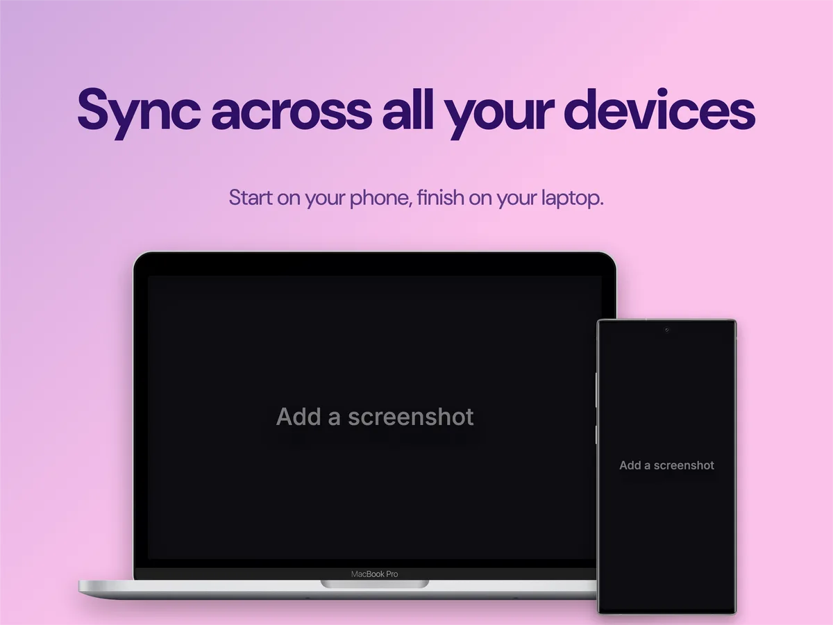Dribbble HD shot · Laptop + phone template preview