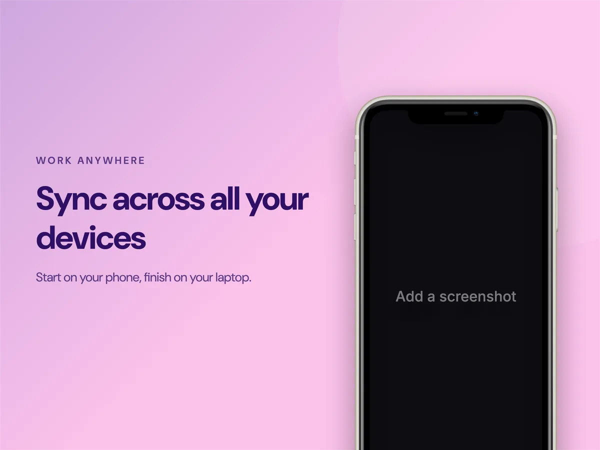 Dribbble HD shot · Phone hero template preview