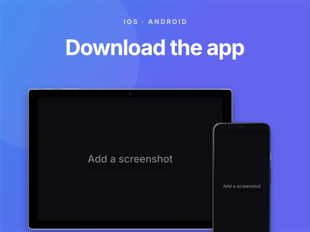 Dribbble HD shot · Tablet + phone template preview