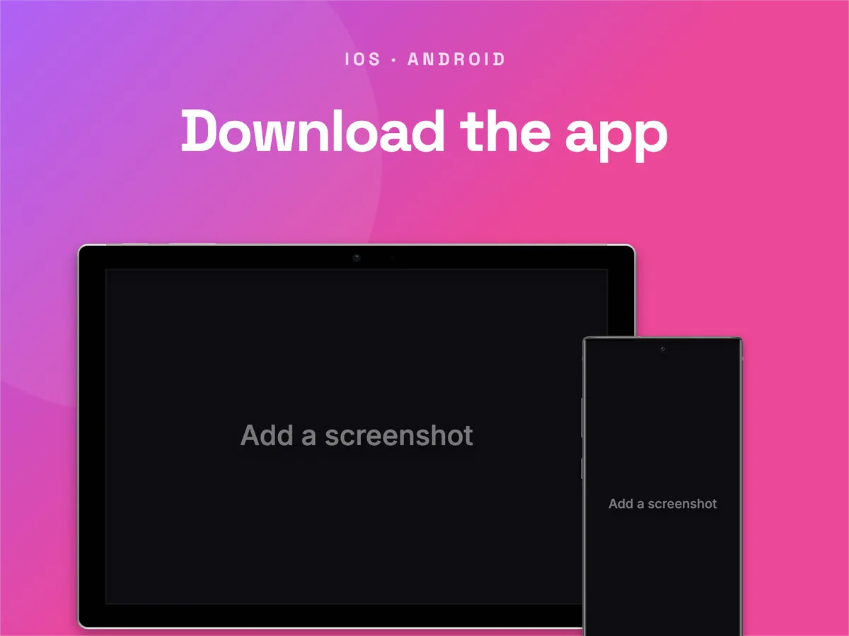 Dribbble Shot · Tablet + phone template preview