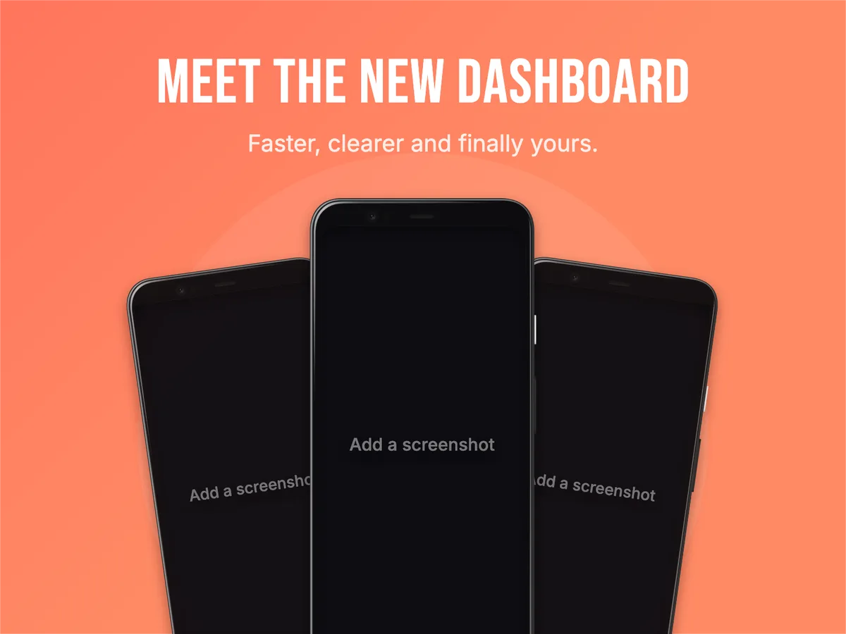 Dribbble Shot · Three phones template preview