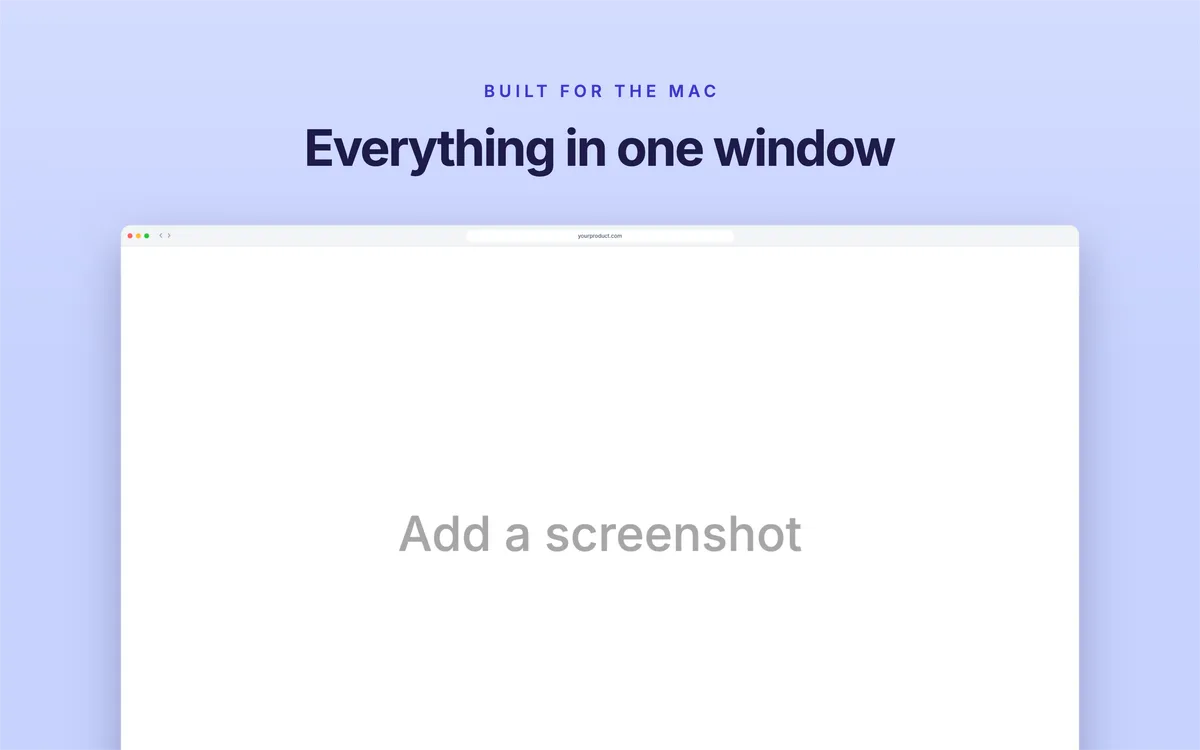 Mac App Store Screenshot · Safari window template preview