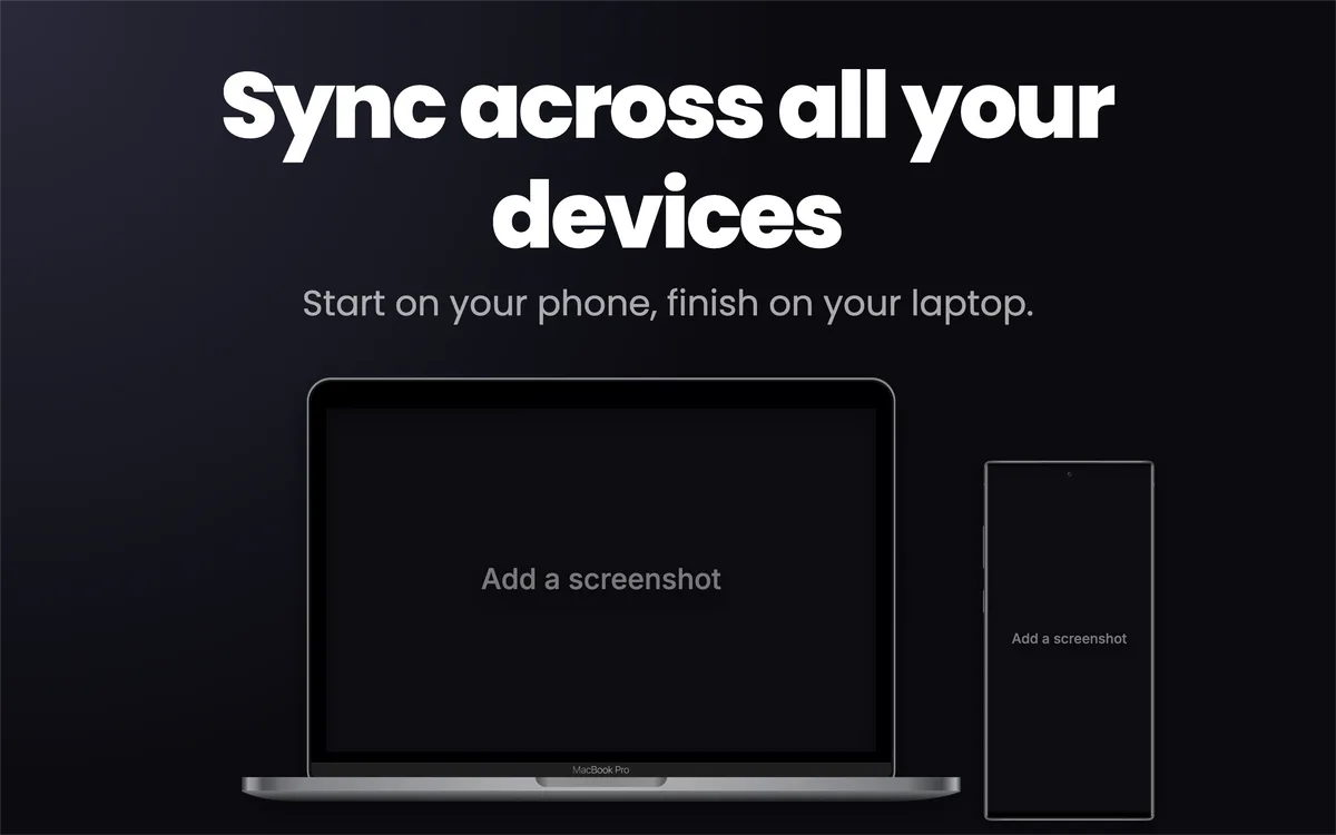 Mac App Store Screenshot · Laptop + phone template preview