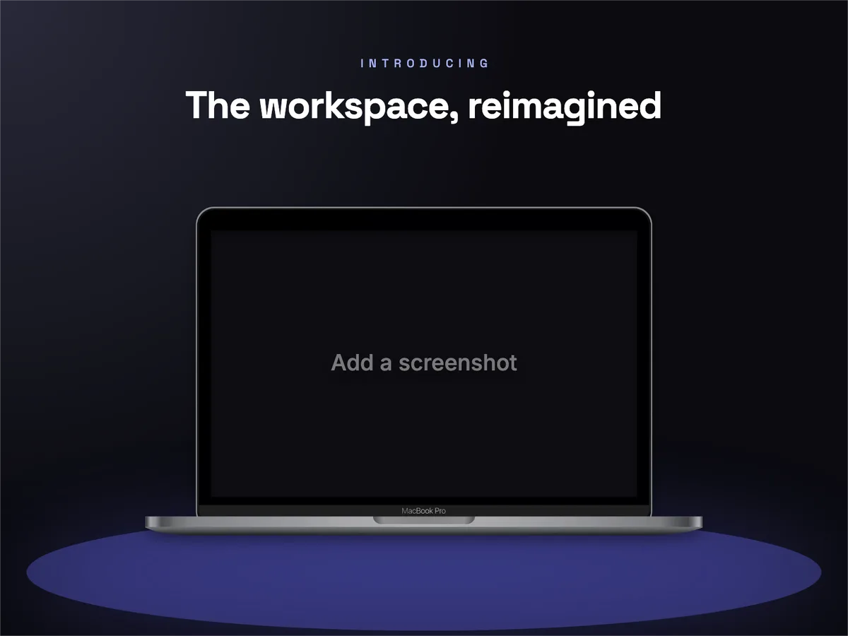 MacBook · dark studio template preview