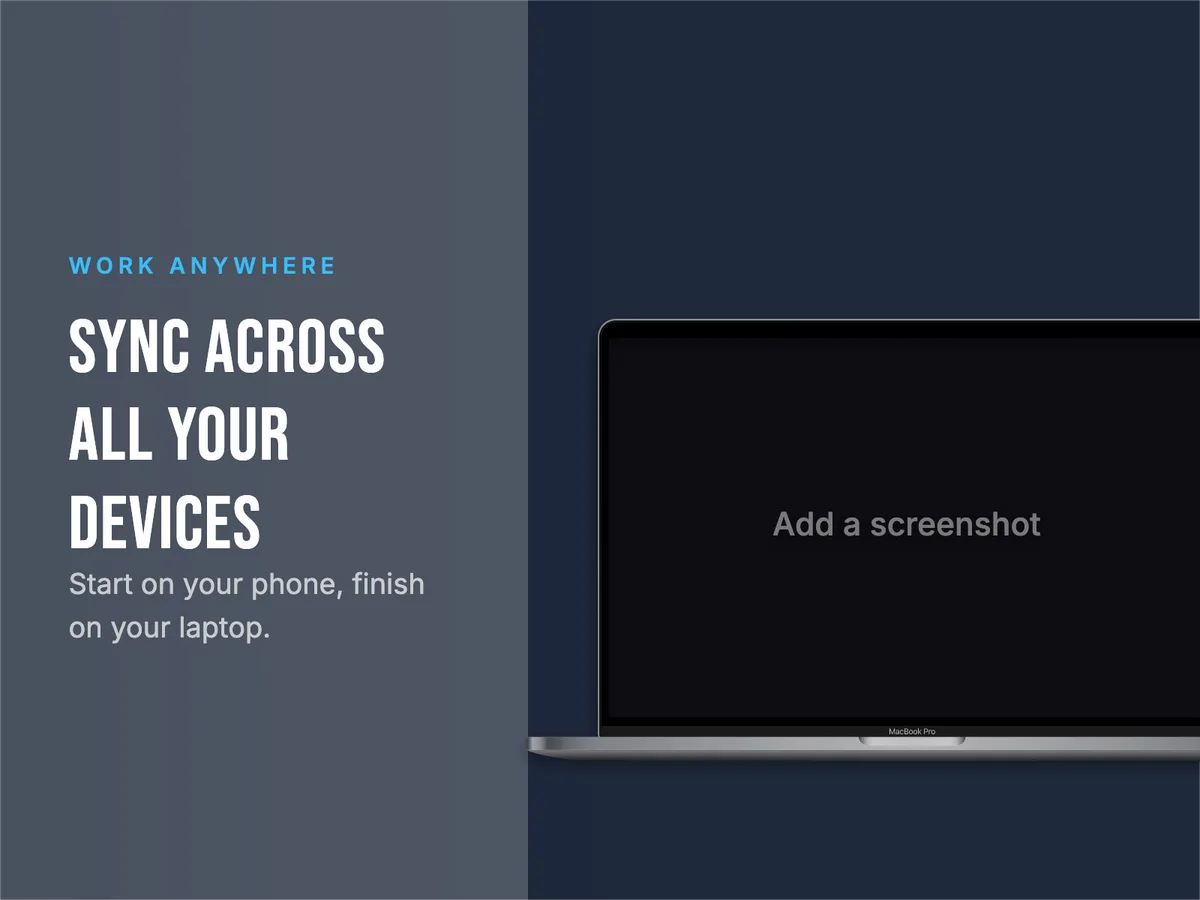 Website Feature · Split panel template preview